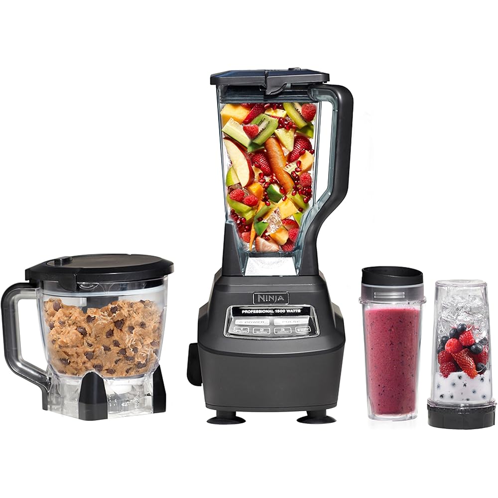 Ninja Mega Kitchen System 1500W, 72 oz Blender, 8-Cup Food Processor, 2 16 oz To-Go Cups, Black - BL770
