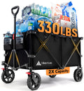 Collapsible Utility Wagon Cart, 330 LBS, All-Terrain - Adjustable Handle