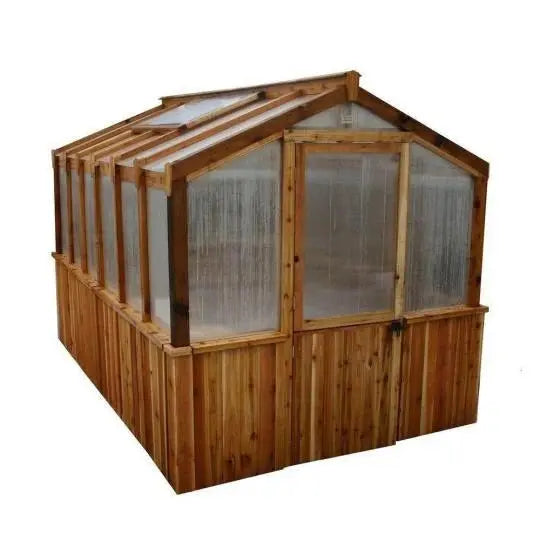 Cedar Wood Greenhouse Kit, 8 Ft x 12 Ft, 6 mm - Natural Timber
