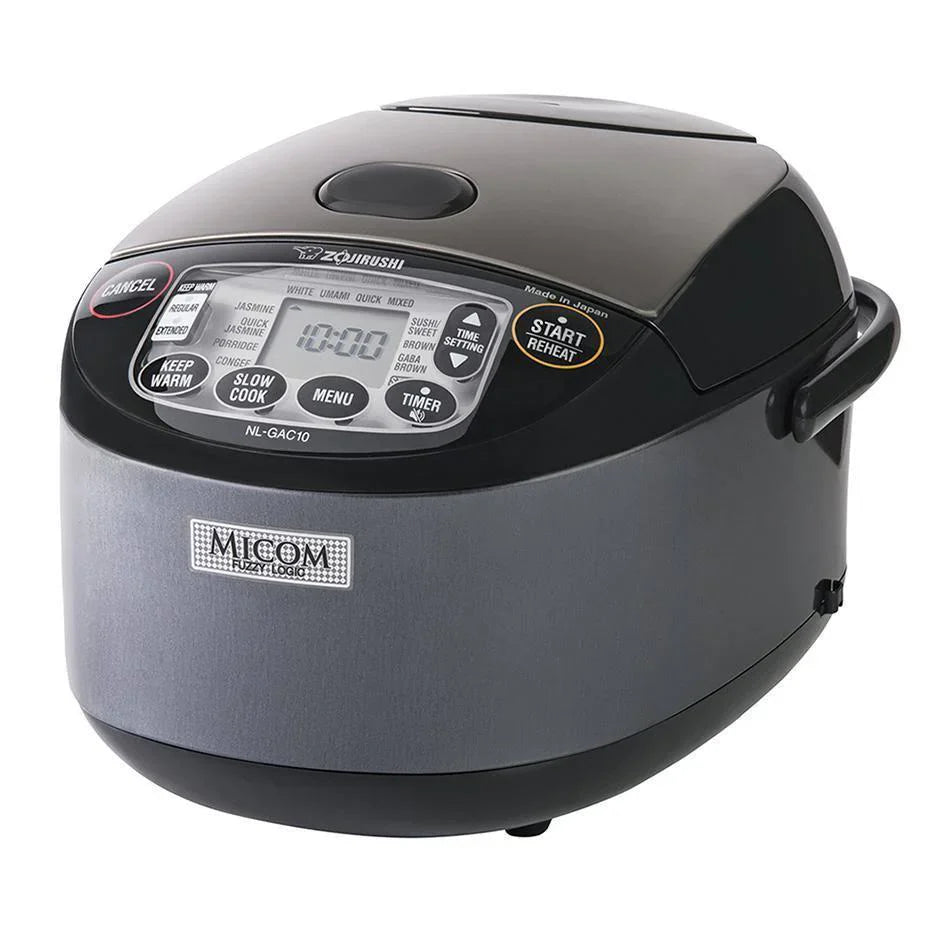 Umami Micom Rice Cooker & Warmer, 5.5 Cup, Metallic Black