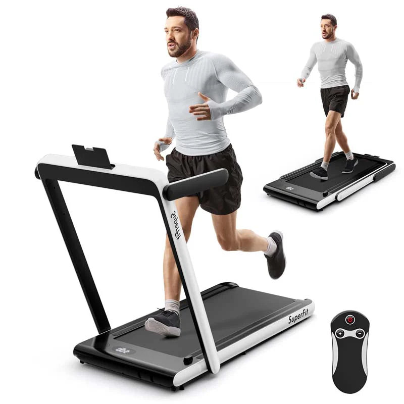 GYMAX 2-in-1 Folding Under Desk Treadmill With Speaker, App And Remote Control - 2.5HP