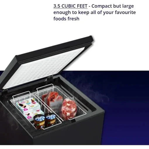 Northair Chest Freezer 3.5 Cu Ft With 2 Removable Baskets - Black