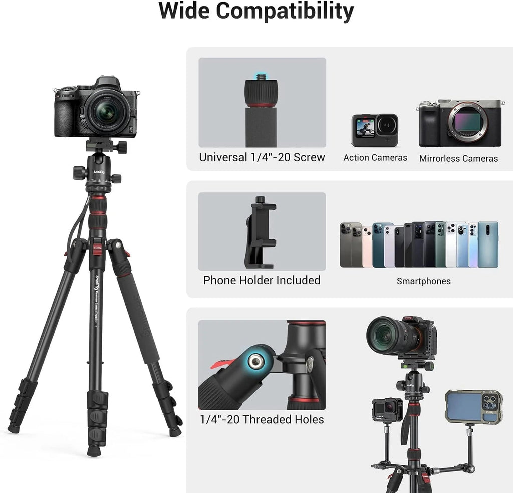 71in Foldable Aluminum Camera Tripod And Monopod