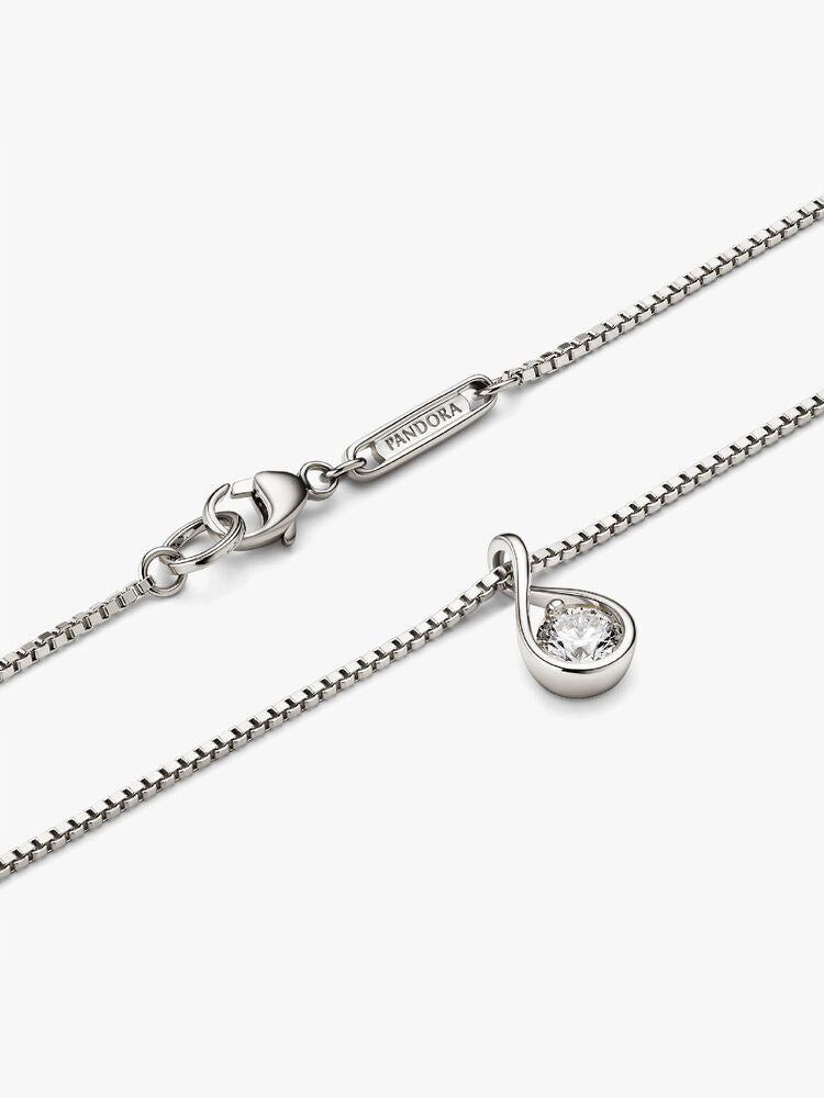 Pandora Infinite 14k White Gold Lab-grown Diamond Pendant Necklace