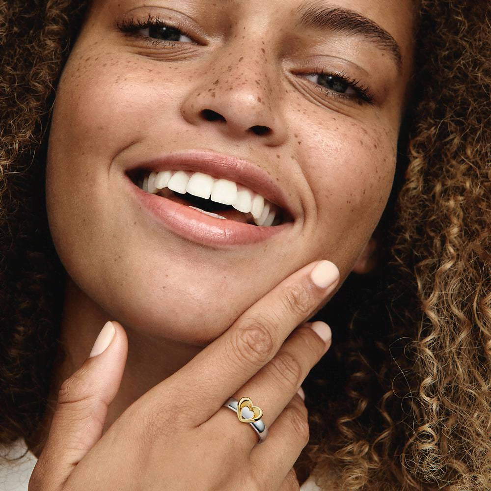 FINAL SALE - Radiant Two-tone Sliding Heart Ring