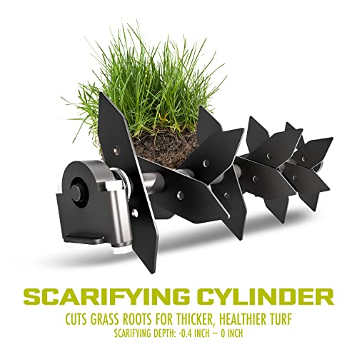 12-Amp 13-Inch Electric Dethatcher And Scarifier With Removable 8-Gallon Collection Bag