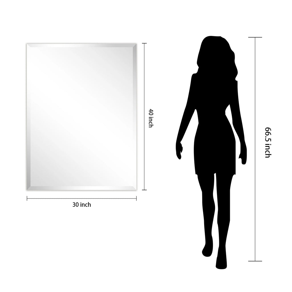 Frameless Beveled Prism Wall Mirror - Clear