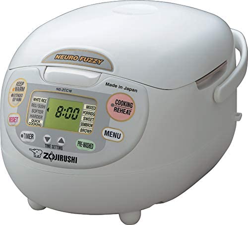 Zojirushi Neuro Fuzzy Rice Cooker And Warmer, 5.5-Cup, Premium White - NS-ZCC10