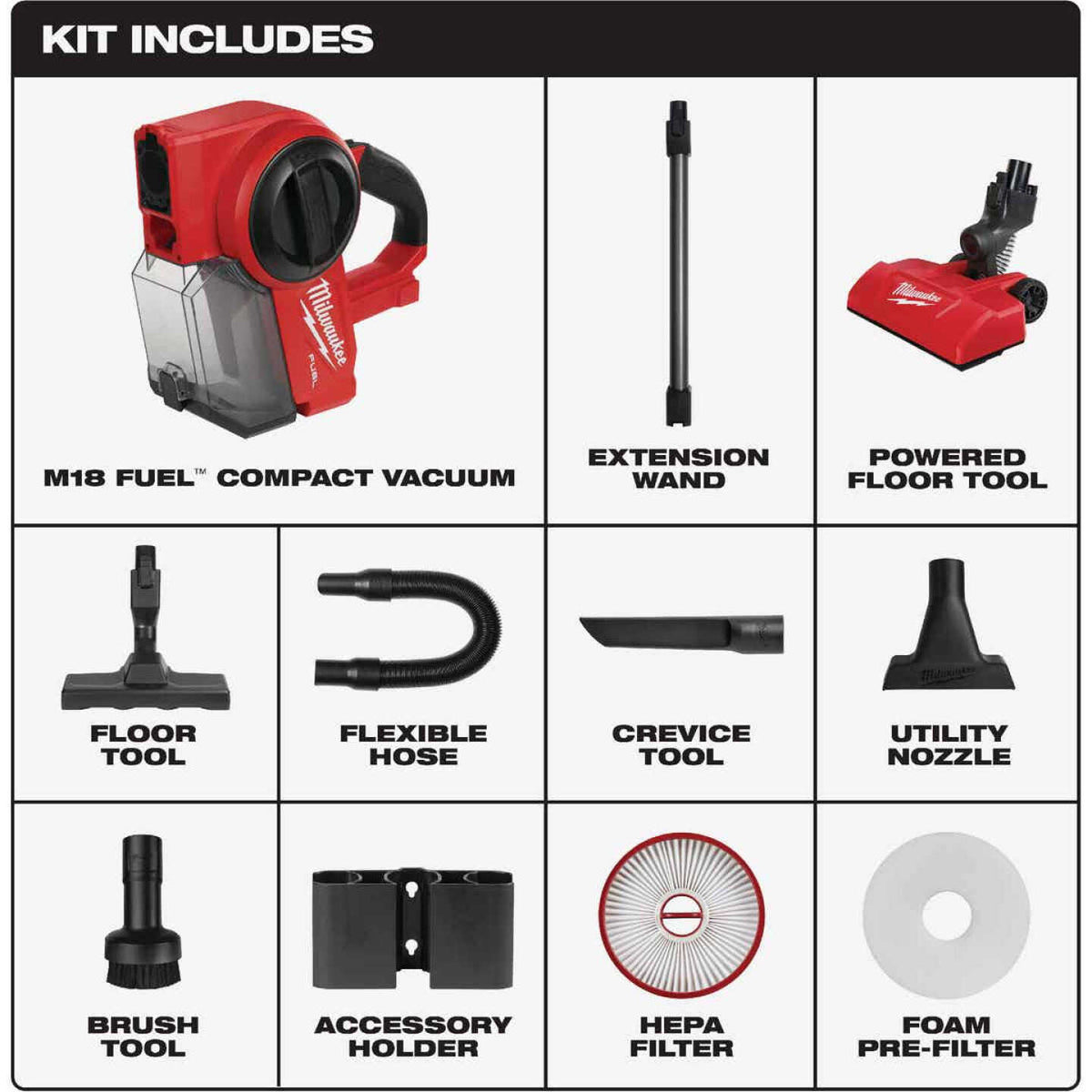 18V Brushless 0.25-Gallon Cordless Jobsite Vacuum With 5.0Ah Battery And Charger