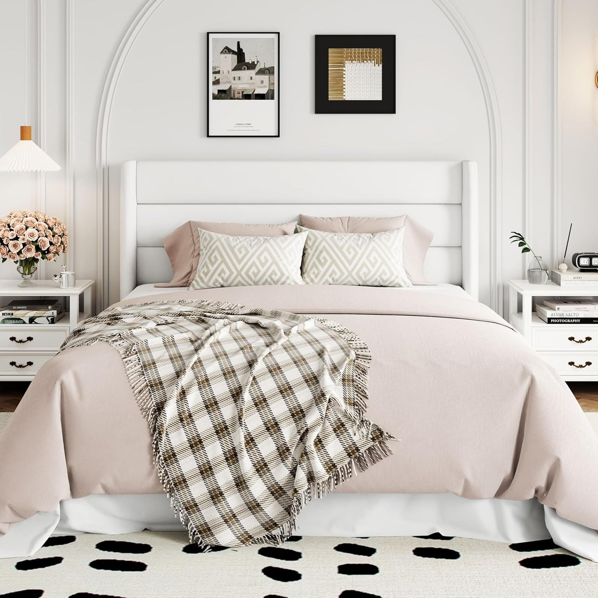 Queen Size Lift-Up Storage Bed With Wingback Headboard, Upholstered Platform Bed Frame With Hidden Storage