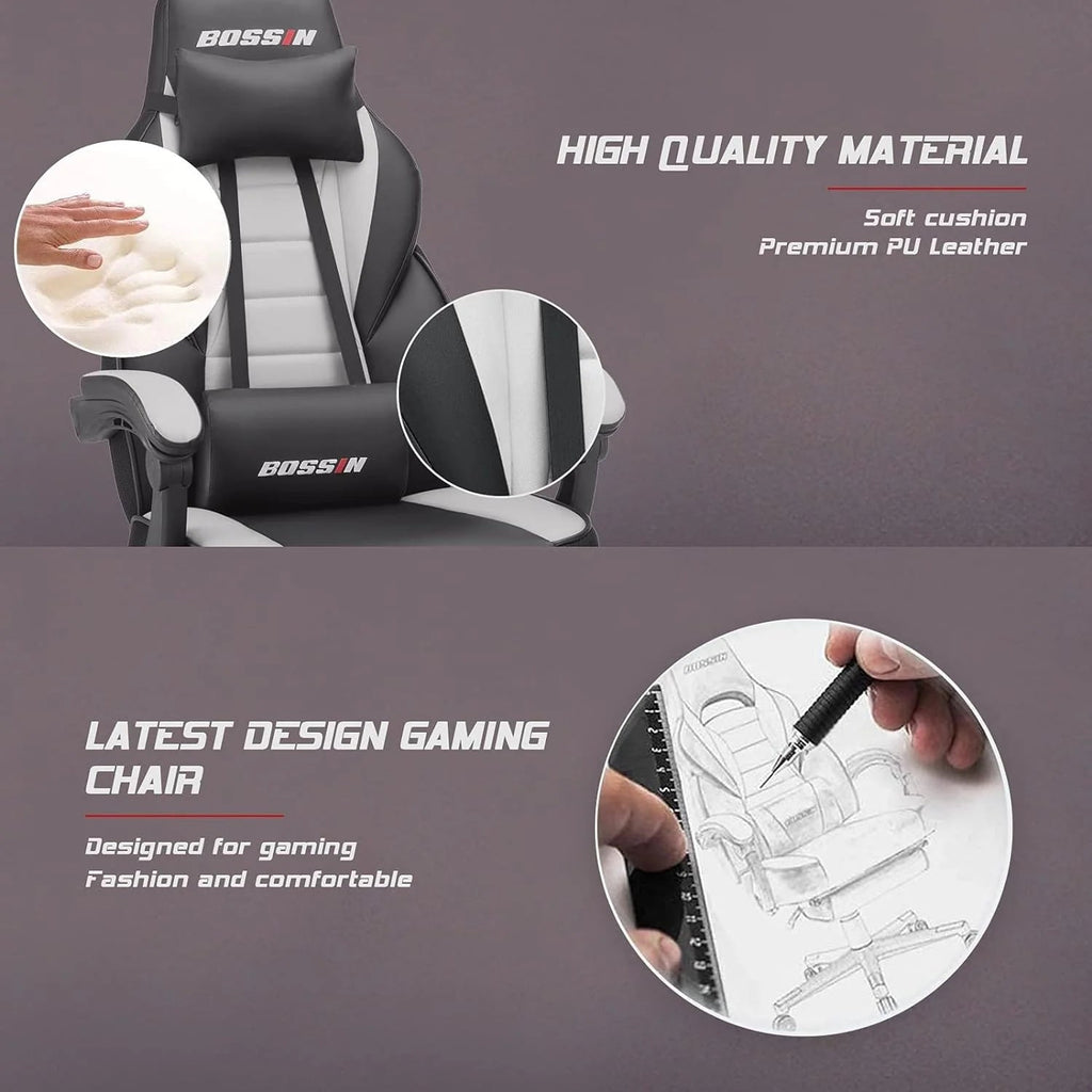 Racing Style Gaming Chair, 300 lbs Big And Tall High Back Computer Chair