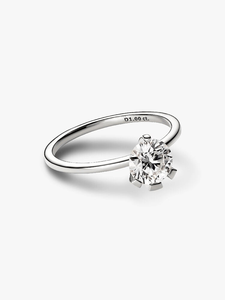 Pandora Nova 14k White Gold Lab-grown Diamond Ring
