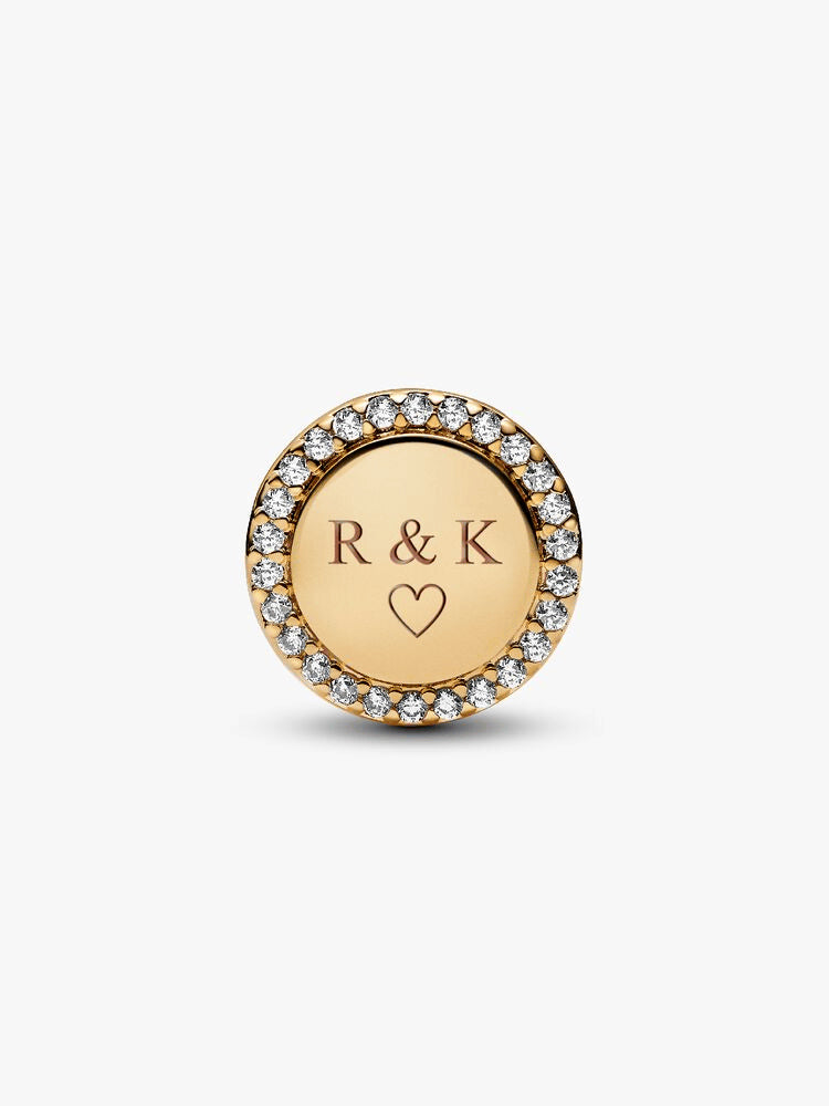 Engravable Sparkling Button Charm