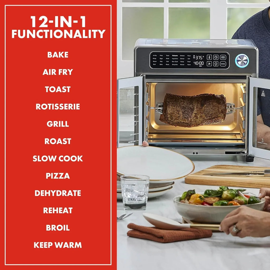 Emeril Lagasse French Door Air Fryer Toaster Oven Combo, 26-Quart, 24 Cooking Functions, Stainless Steel
