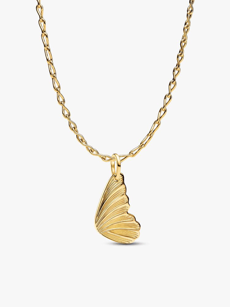 Engravable Butterfly Wings Pendant Necklace