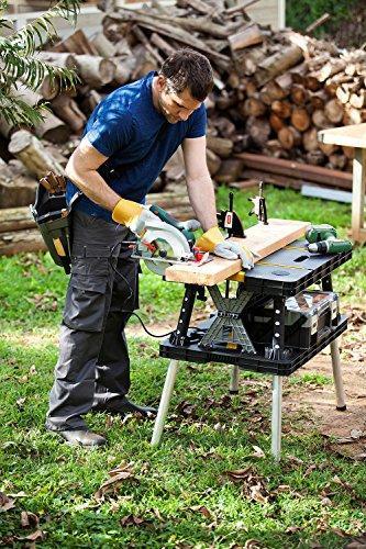 Keter Folding Work Table, 1000 lbs Capacity, Two 12 in Clamps, Black/Yellow - 197283
