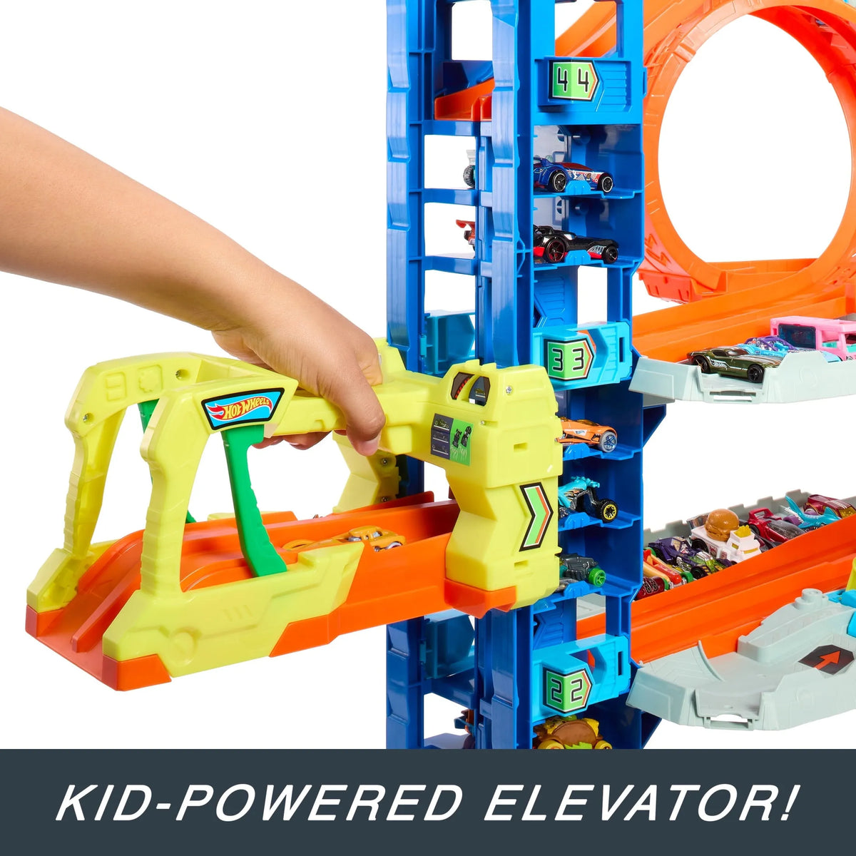 Hot Wheels City Ultimate Garage Playset With 2 Die-Cast Cars, Storage For 50+ Cars, Child Age 4-8