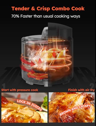 Nuwave Duet Air Fryer And Electric Pressure Cooker Combo, 6 QT Stainless Steel Pot