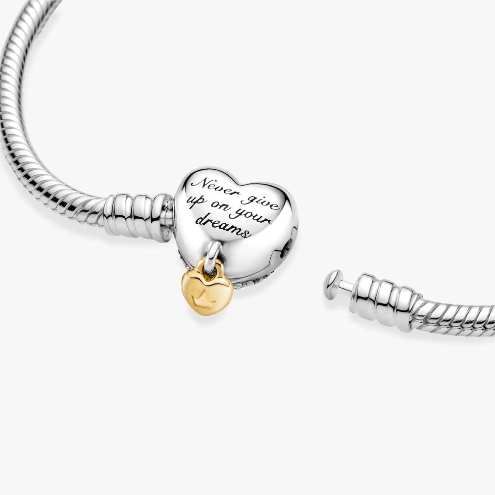 FINAL SALE - Disney Princess Pandora Moments Heart Snake Chain Bracelet