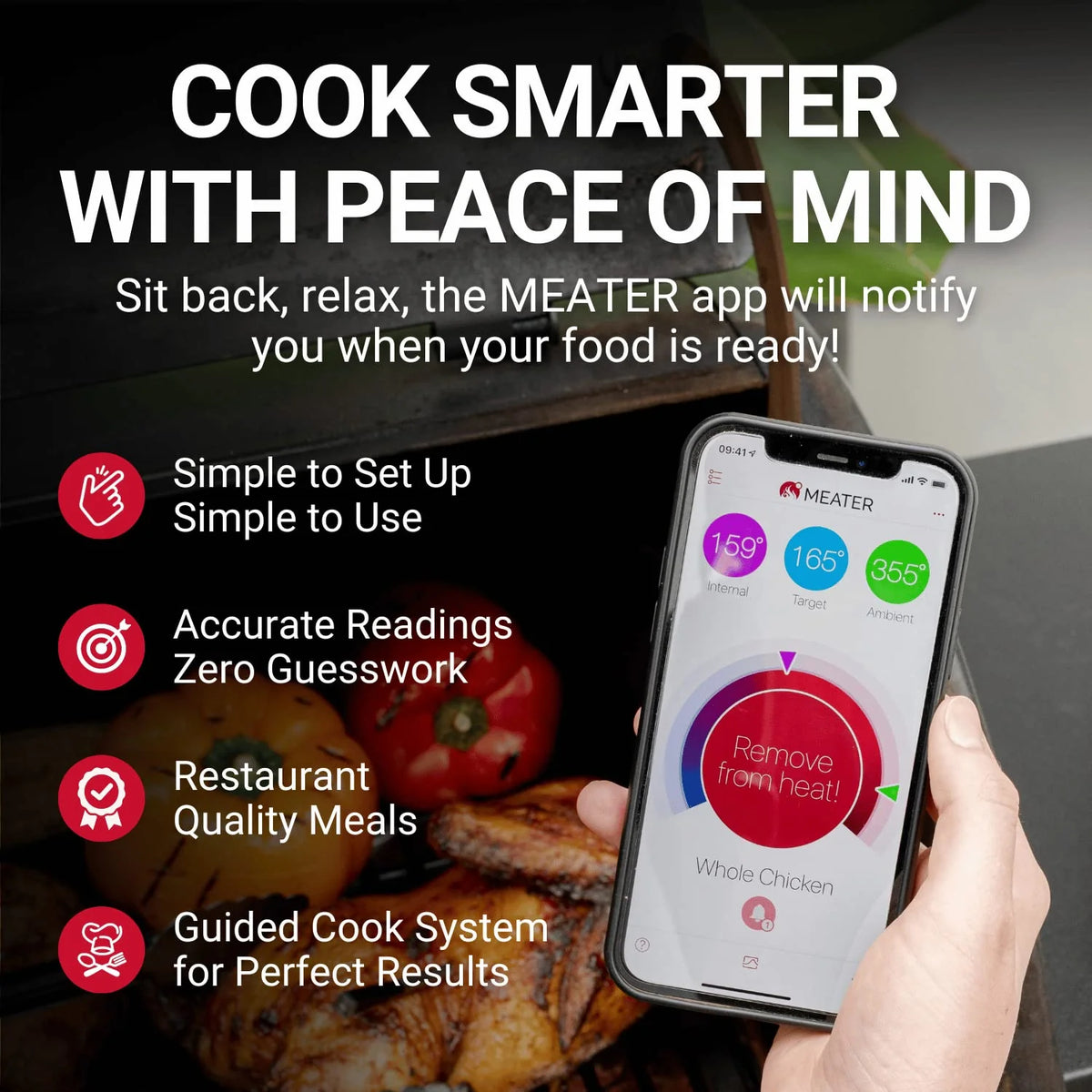 MEATER Plus Smart Meat Thermometer With Bluetooth, 165ft Wireless Range - OSC-MT-MP01