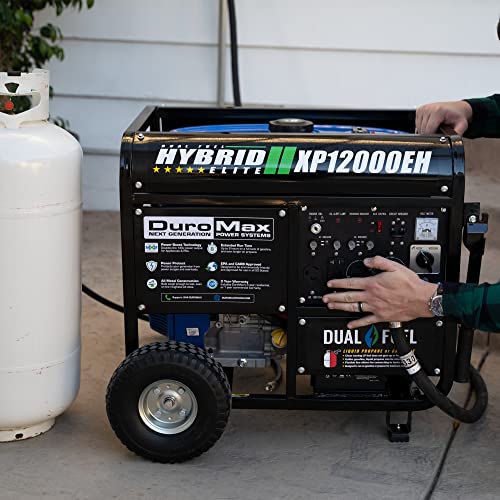 DuroMax Dual Fuel Generator 12,000W Gas/Propane, 457cc 4-Stroke - XP12000EH