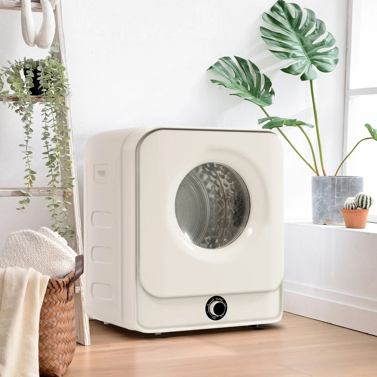 Portable Compact Front Load Clothes Dryer 1.95 Cu.ft, 830W, 5 Drying Modes, White