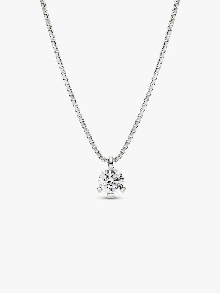 Pandora Nova 14k White Gold Lab-grown Diamond Pendant Necklace