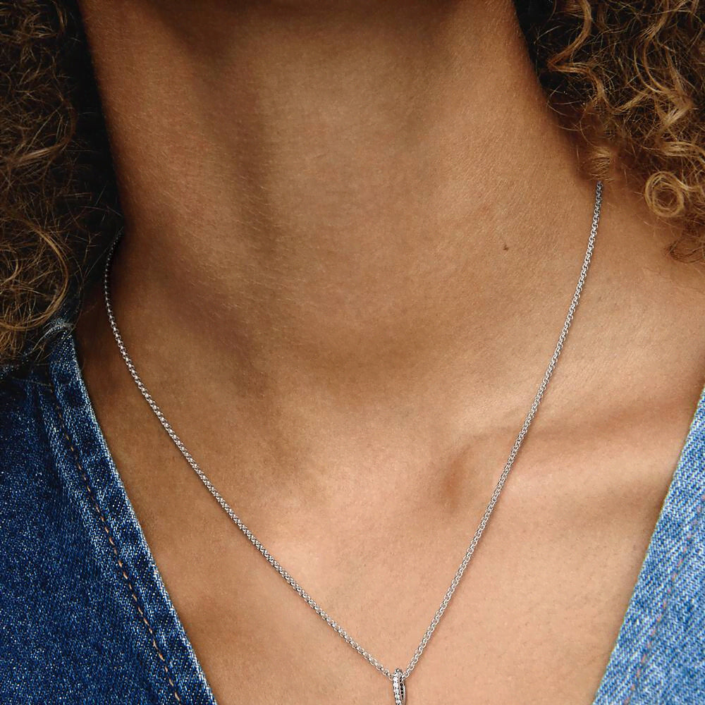 Sparkling Blue Moon & Stars Heart Necklace