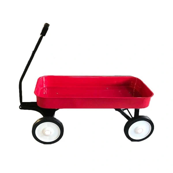 Synergistic Industrial Classic Pull Along Steel Wagon, Red, 39.00 x 18.00 x 33.00 Inches - SN-1817
