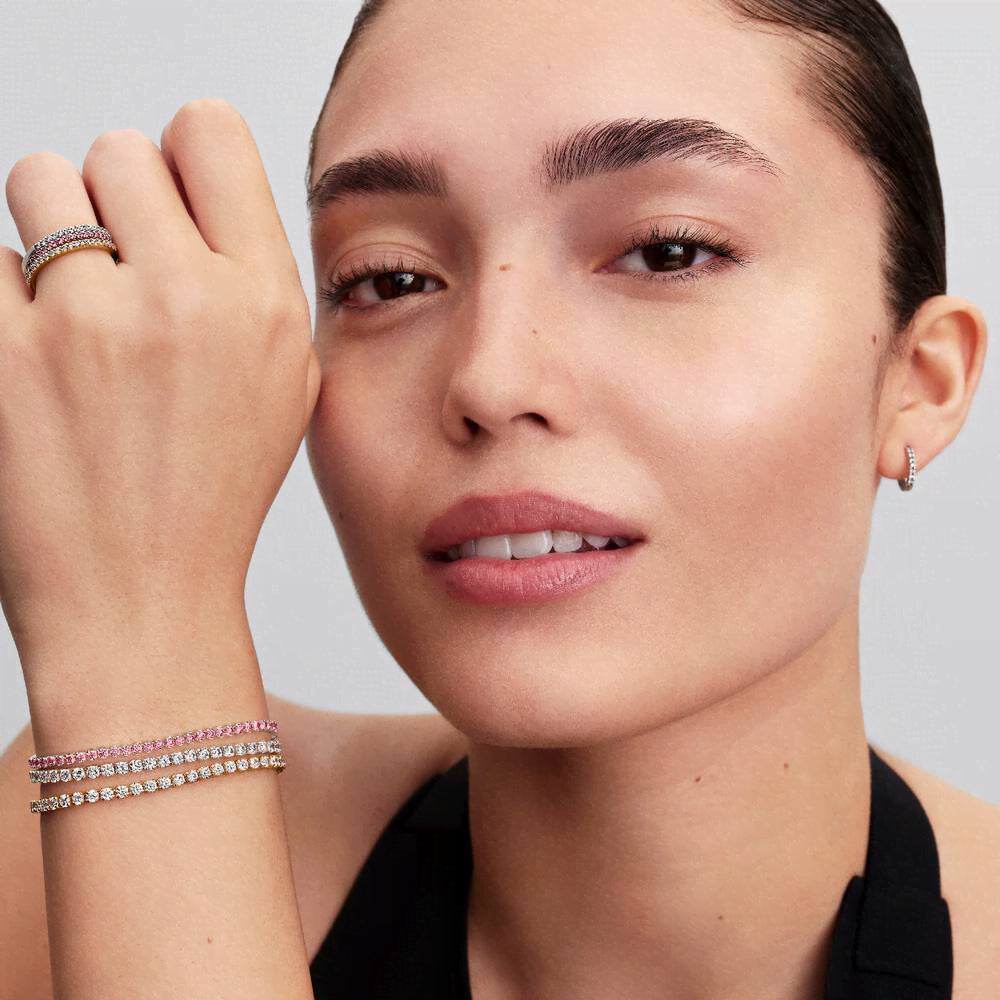 Sparkling Pink Band Ring