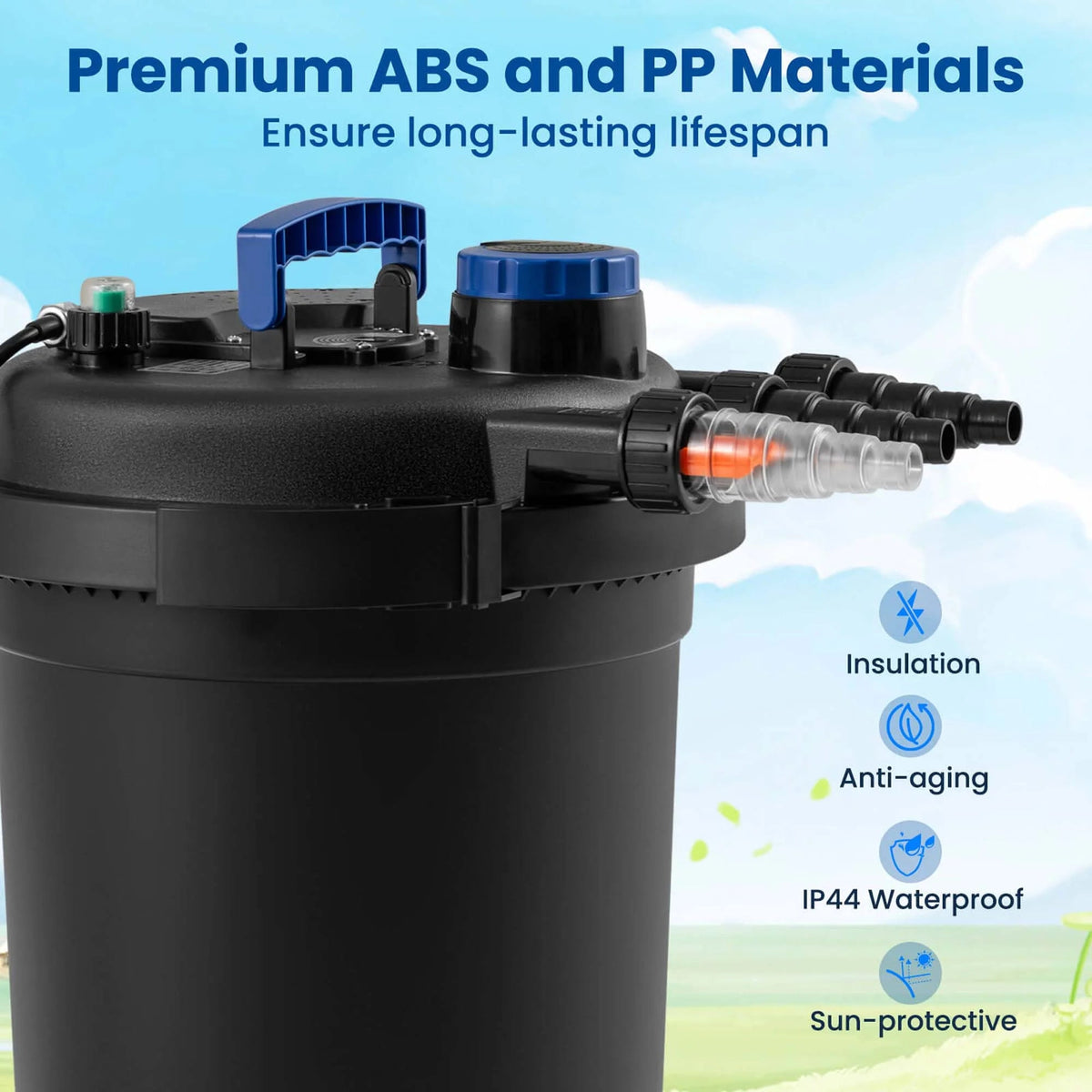 Costway Pond Pressure Bio Filter 4000 GAL With 13W UV Sterilizer - 10000L