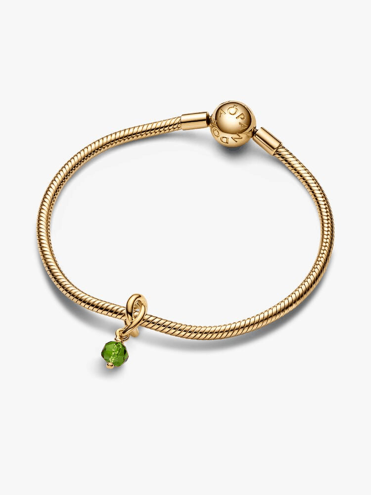Faceted Spring Green Eternity Circle Dangle Charm