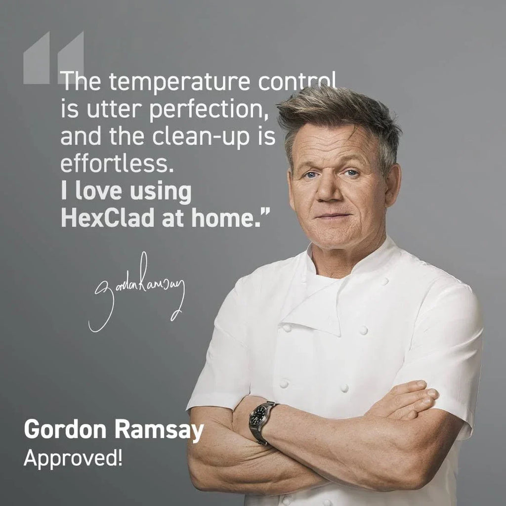 HexClad Hybrid Stainless Steel Cookware Pan Set, 6 Piece, 8 inch, 10 inch, 12 inch, Glass Lids, Black