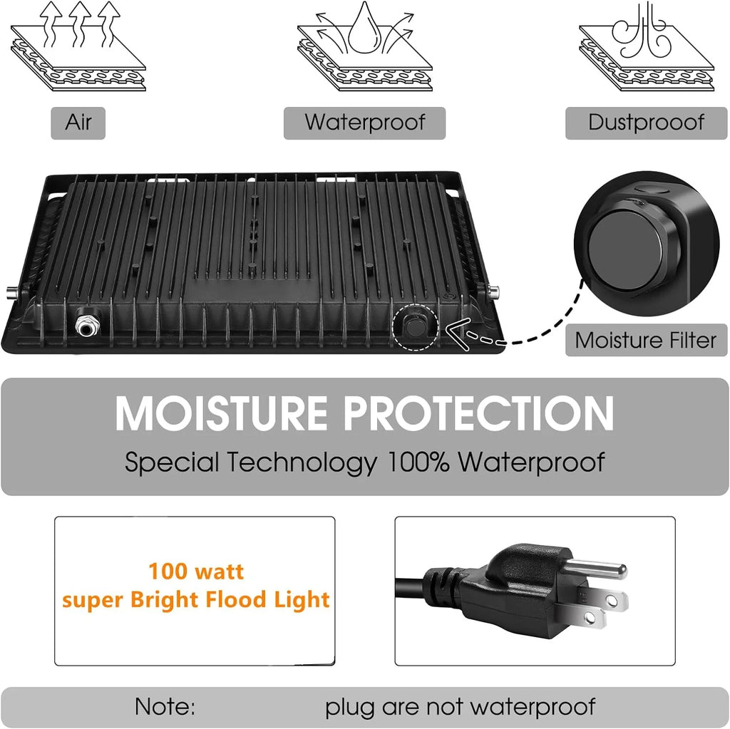 YANYCN 200W LED Flood Light 3 Pack, 22800lm 5000K Daylight White, IP66 Waterproof - 200W-TG-XPG-A