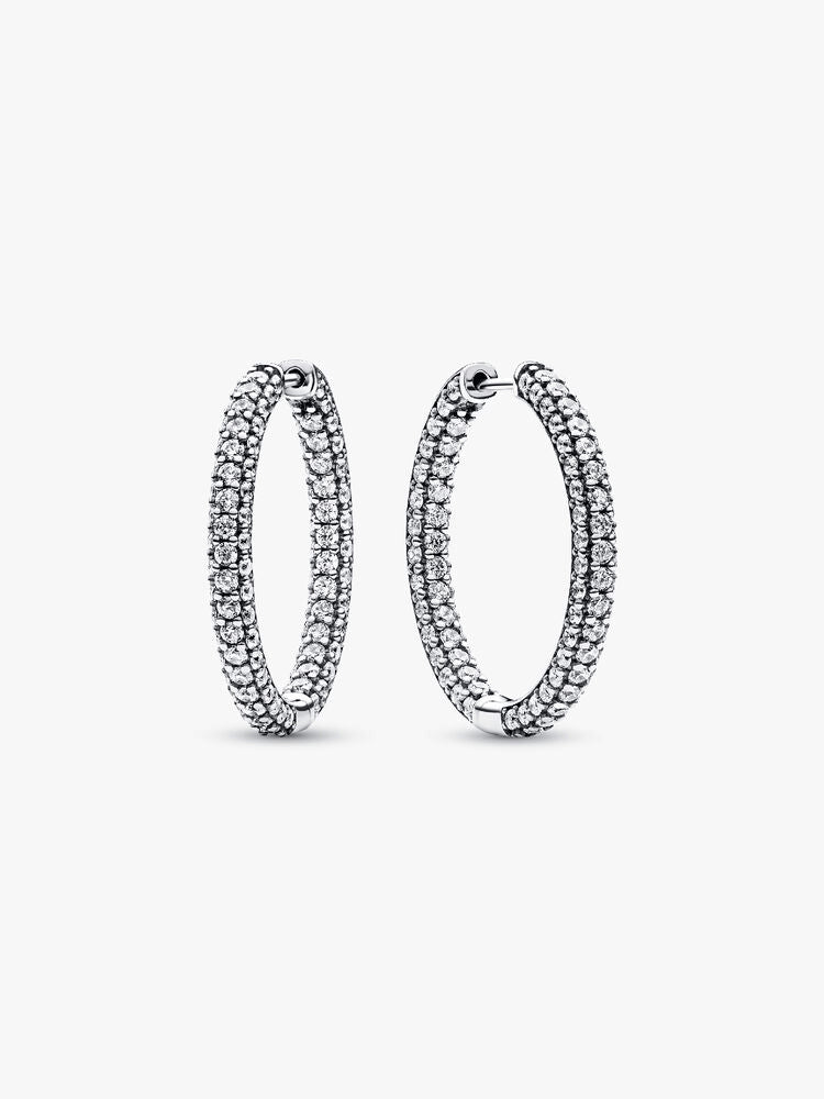 Pandora Timeless Pavé Single-row Hoop Earrings