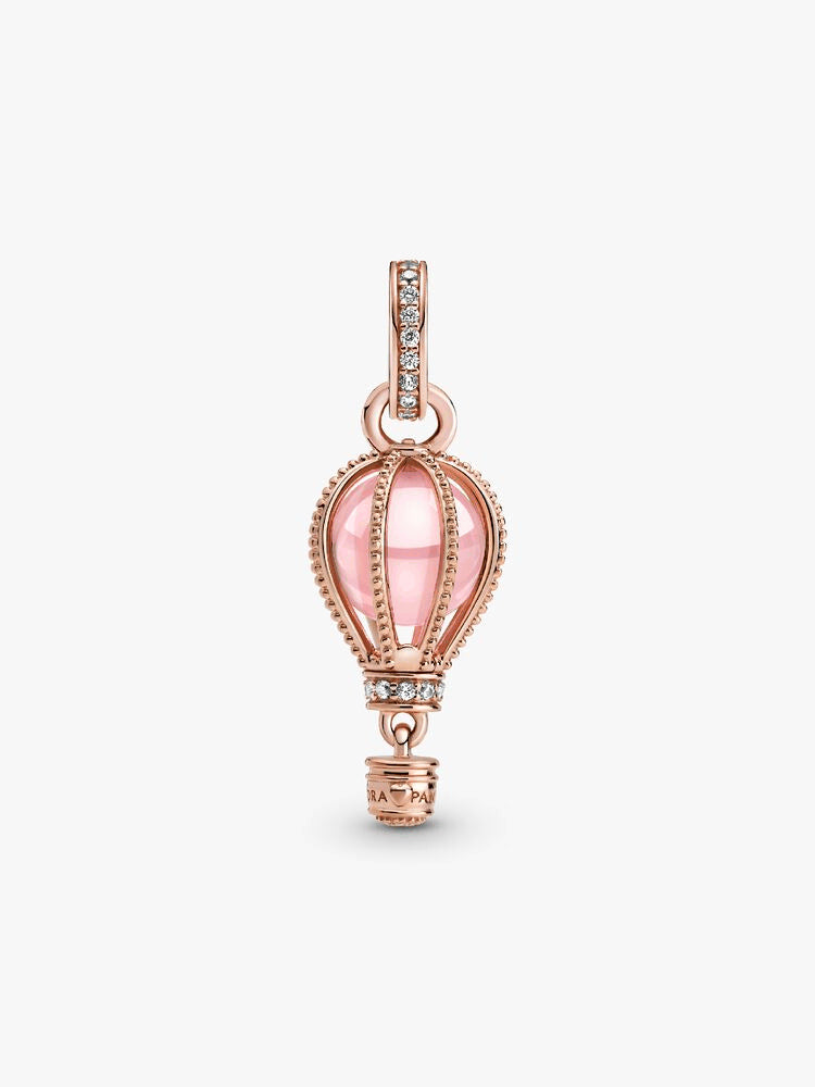 Sparkling Pink Hot Air Balloon Dangle Charm