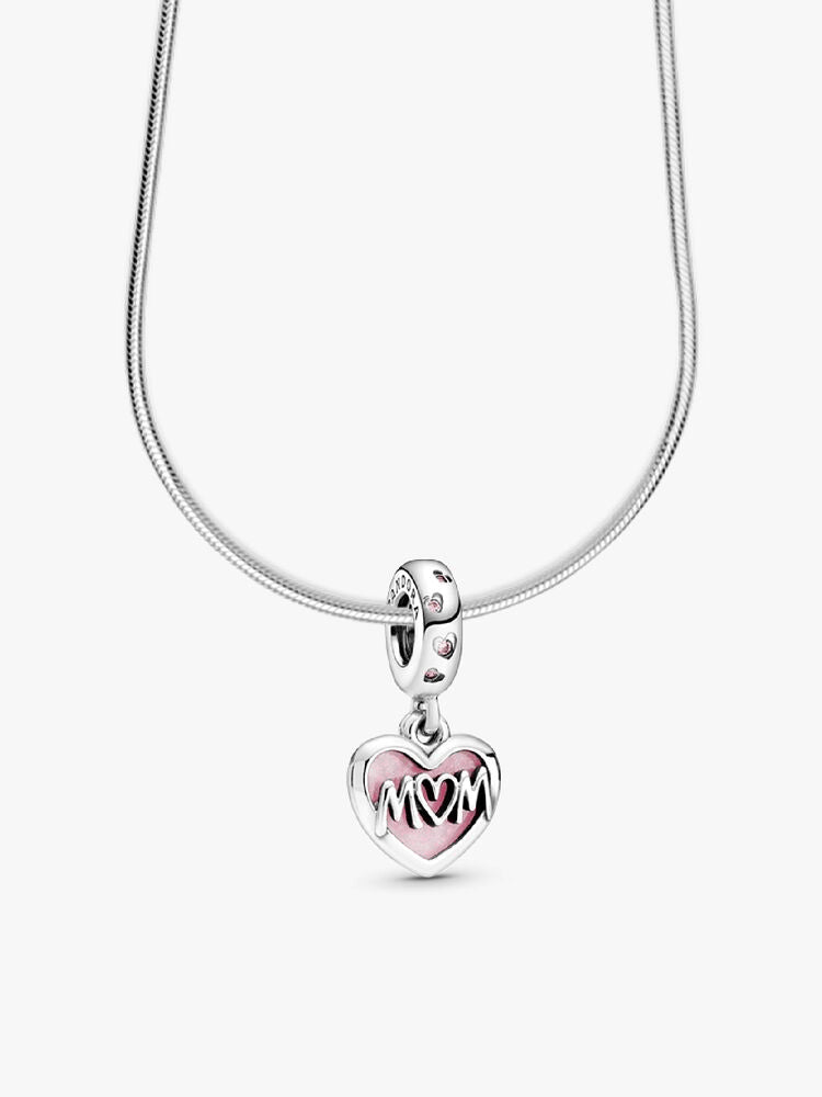 Script Heart Mom Necklace Set