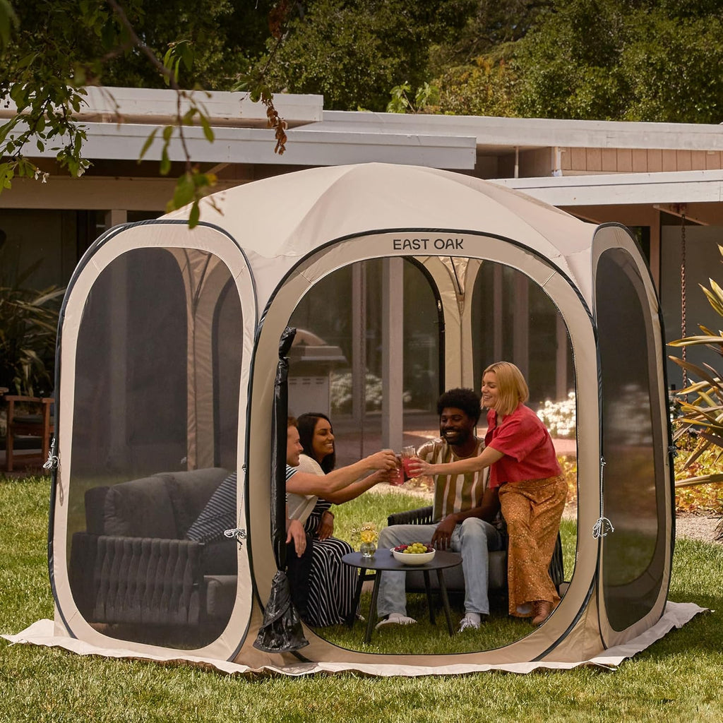 EAST OAK Pop-Up Screen House Tent 10 x 10 FT With Carry Bag