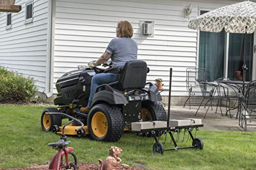 Agri-Fab 100 lb Tow Spiker/Seeder/Spreader, Black & 40-Inch Tine Tow Dethatcher, Black - 45-0543/45-0294