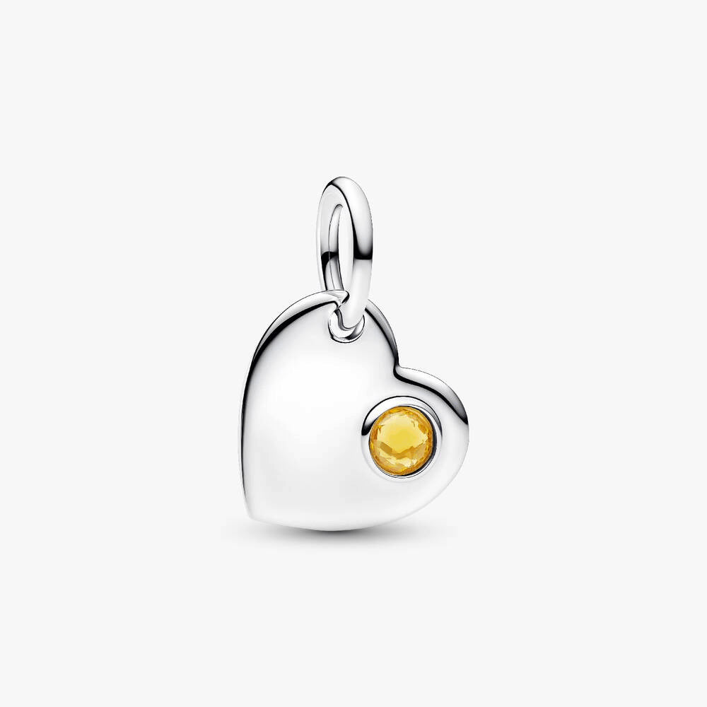 Engravable Heart Honey Stone Dangle Charm