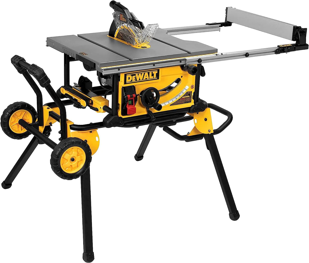 10 in 15A Table Saw With Rolling Stand - 32-1/2 in Rip Capacity Portable Jobsite Saw