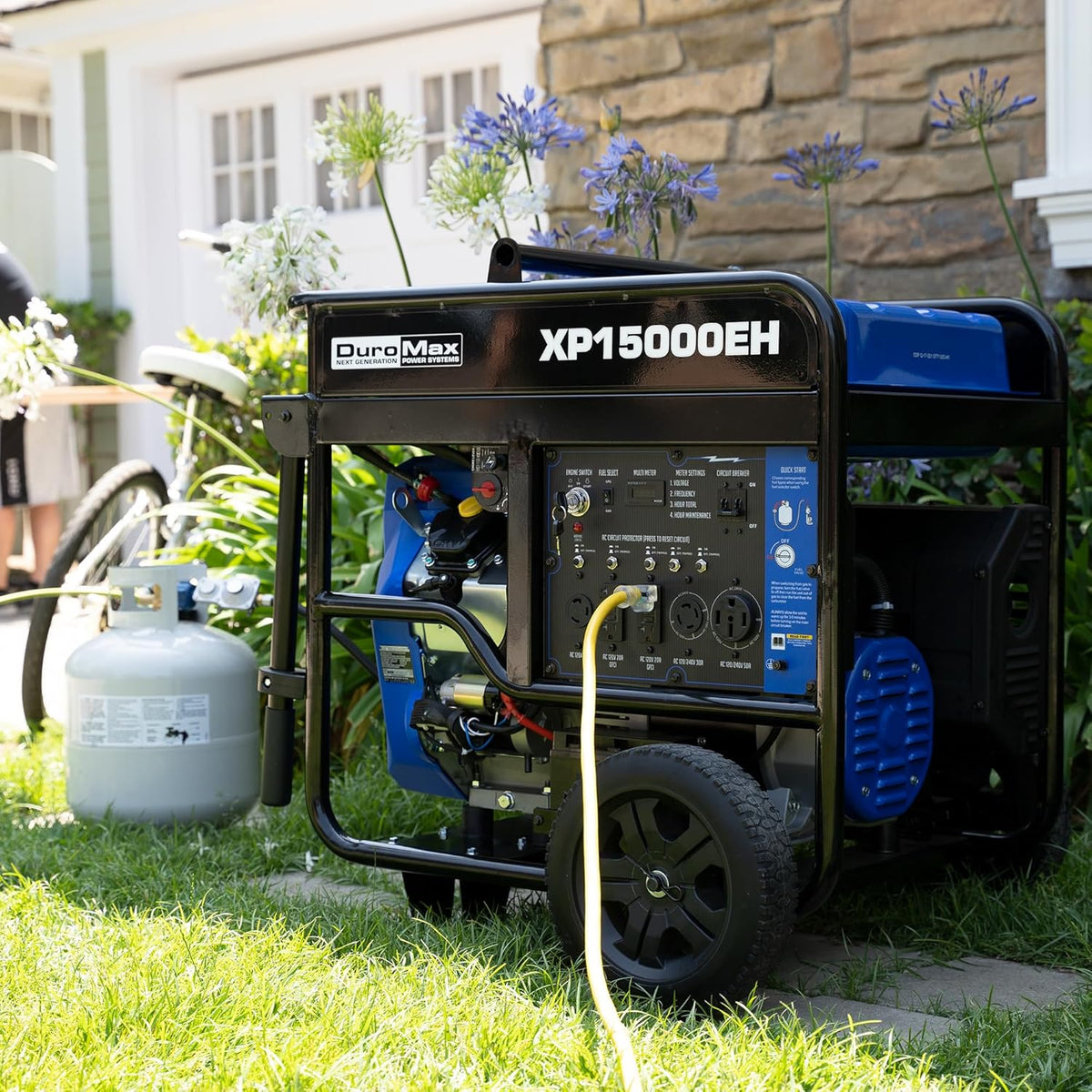 DuroMax 13,000-Watt Dual Fuel Portable Generator, Gasoline/Propane, Electric Start - XP13000EH