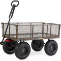 Gorilla Carts Steel Utility Wagon, 1200 lb Capacity, Gray, 39.45 x 22 inch Metal Mesh Bed