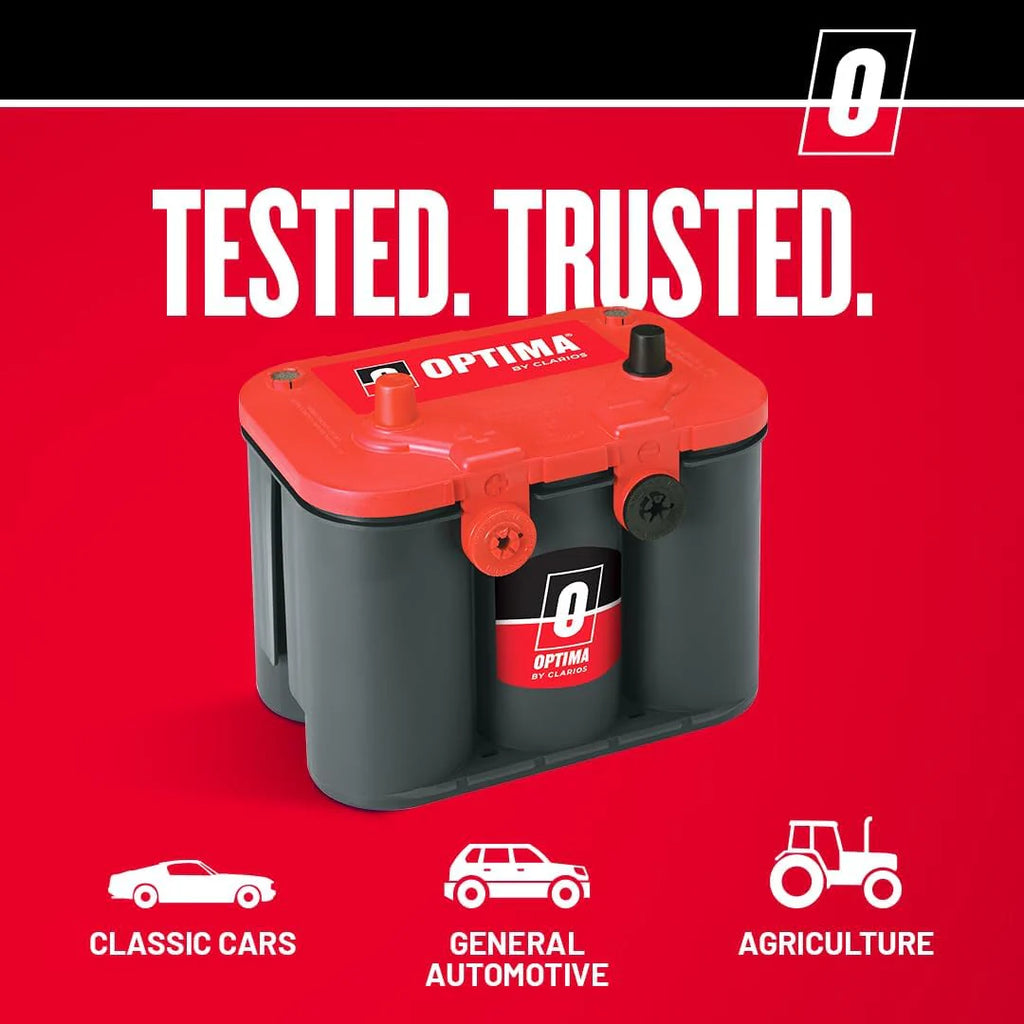 OPTIMA RedTop AGM Starting Battery, 720 CCA, Dual SAE And GM Posts - BCFJ8022-091