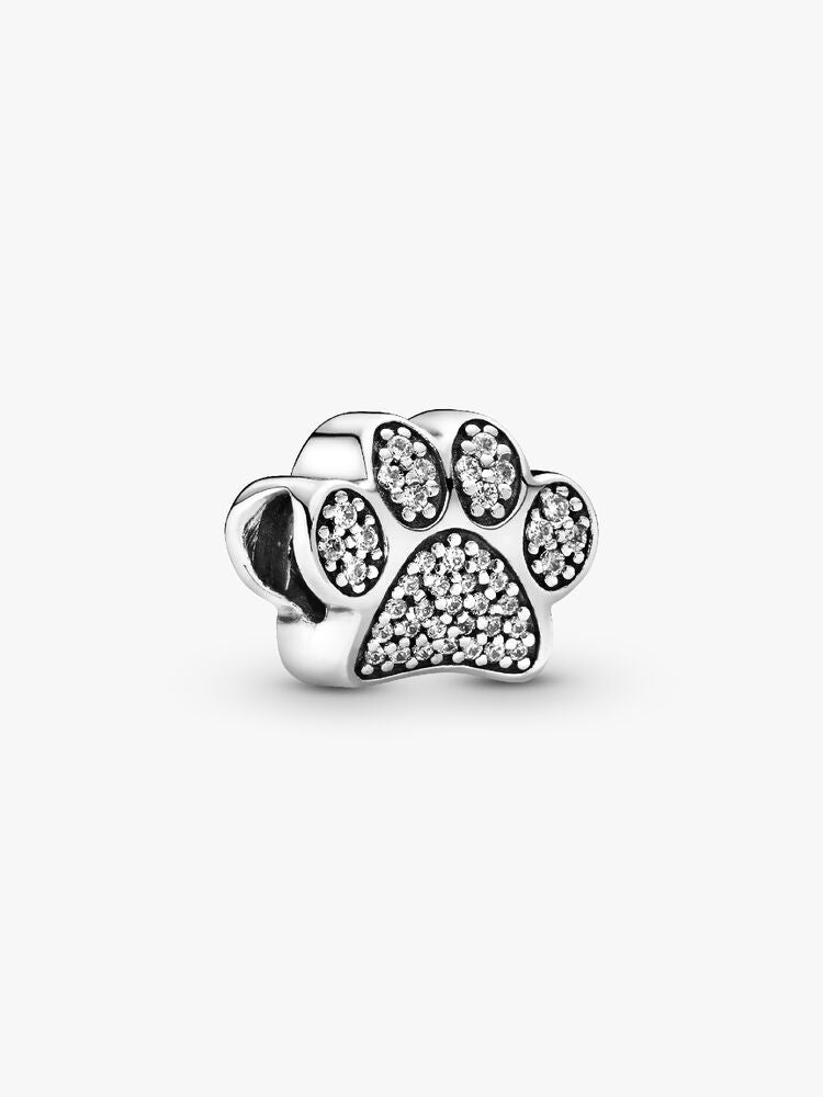 Sparkling Paw Print Charm
