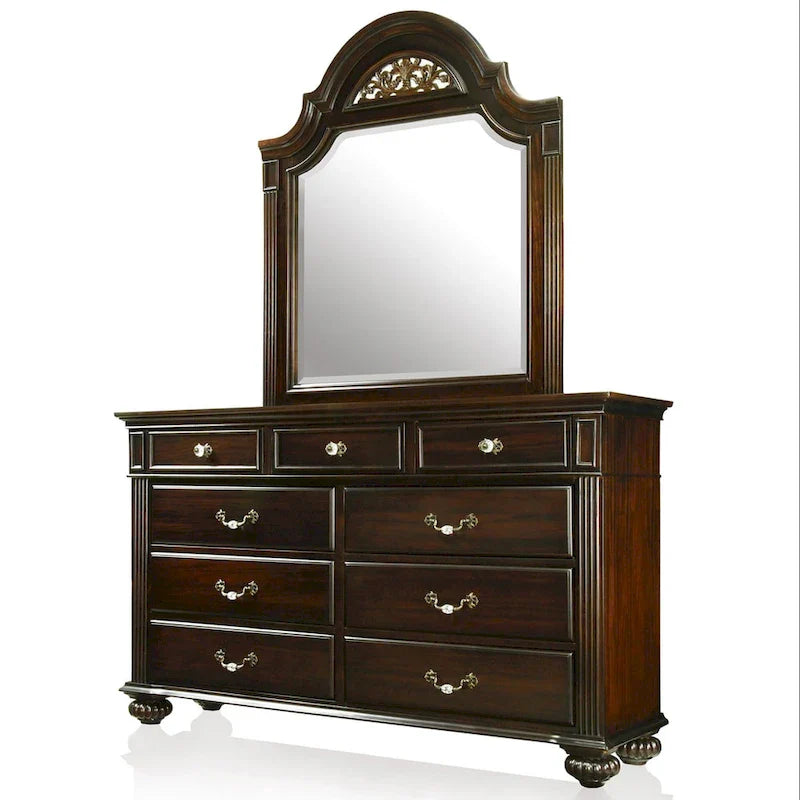 Vame Traditional 2-Piece 9-Drawer Dresser And Mirror Set By Furniture Of America