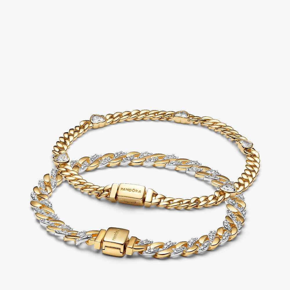 His and Hers Cuban Chain Bracelet Set
