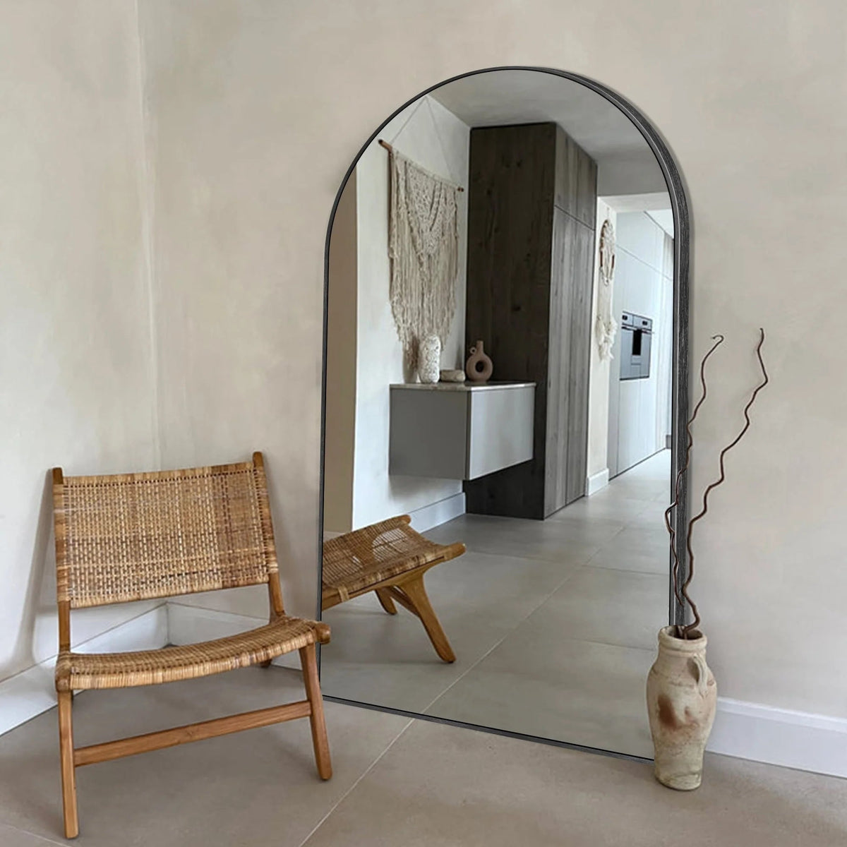 Arched Full Length Floor Mirror With Aluminum Alloy Frame - 65x22, 71x24, 71x28, 71x32