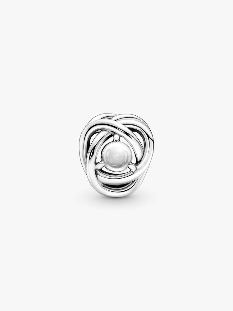 April Clear Eternity Circle Charm