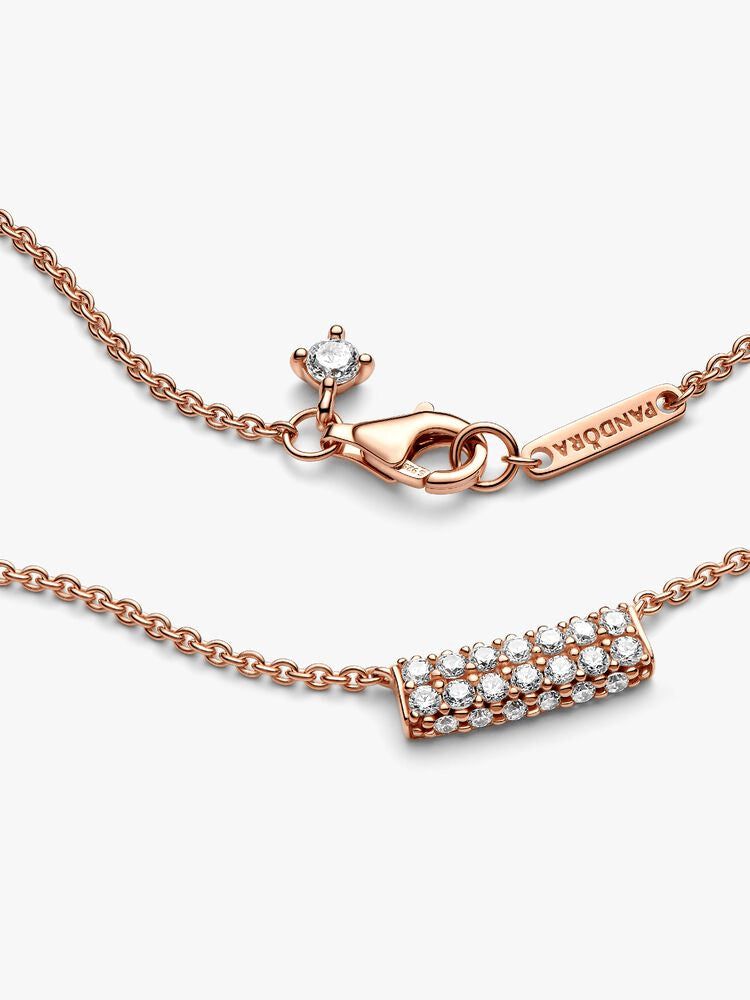 Pandora Timeless Pavé Double-row Bar Collier Necklace